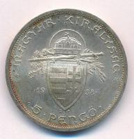 1938. 5P Ag "Szent István" T:2 patina
Adamo P8.1