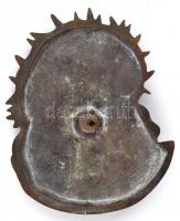 Krisztus fej, réz, jelzetlen kisplasztika, 16×12 cm