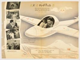2×2 néha 5 filmplakát, hátulján más filmekkel: Civil a pályán, Mágnás Miska, Díszmagyar, Janika, hajtott, 33,5×45,5 cm
