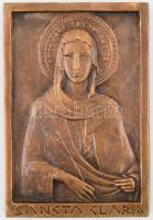 Szent Klára, jelzetlen kisplasztika, bronz, 21×14 cm