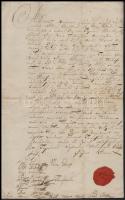 1817 Tapolca, öröklevél, magyar nyelven, aláírásokkal, rányomott viaszpecséttel