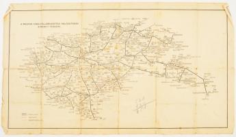 Magyar királyi államvasutak autóbusz vonalainak átnézeti térképe, terv.: Tallián Ferenc, Magyar Föld...