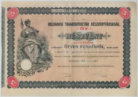 Budapest 1926. "Belvárosi Takarékpénztár Részvénytársaság" öt részvénye egyben 250P-ről (4...