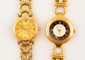 2 db dekoratív női karóra fém szíjjal, az egyik szíj javításra szorul, működnek
