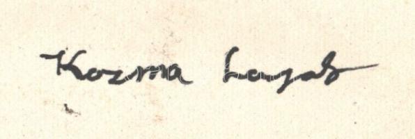 Kozma jelzéssel: Modern belső tér. Tus-akvarell, papír, 25×35 cm