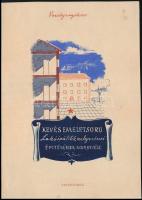 Jelzés nélkül: Veretyenyikov: Kevés emeletsorú lakóépületek c. könyv borítóterve. Akvarell, papír. 21x15 cm