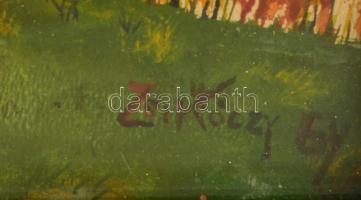 Zorkóczy jelzéssel: Kanyarodó folyó. Akvarell, papír, üvegezett keretben, 48×34 cm