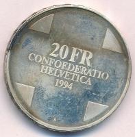 Svájc 1994. 20Fr Ag "Ördög-híd" T:1- (eredetileg PP) patina
Switzerland 1994. 20 Francs A...