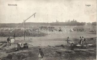 Hungarian soldiers camping