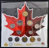 Kanada 2017. 5c-2$ (12xklf) forgalmi szett T:1 Canada 2017. 5 Cents - 2 Dollars (12xdiff) coin set C:UNC