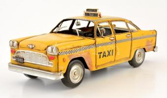 Sárga taxi, játékautó, h: 33,5 cm