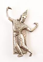 Ezüst(Ag) keleti táncos kitűző, jelzett, 6,5×4,5 cm, nettó: 12,2 g