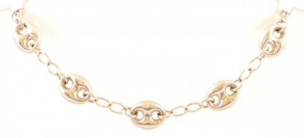 Ezüst(Ag) fantáziaszemes karkötő, jelzett, h: 19 cm, nettó: 7 g