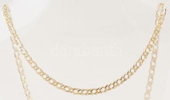 Ezüst(Ag) lapos dupla pancer nyaklánc, jelzett, h: 54,5 cm, nettó: 18,2 g