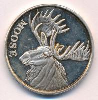 DN Jávorszarvas Ag emlékérem (31,3g/0.999/39mm) T:1- (eredetileg PP) ph. ND Moose Ag commemorative medal (31,3g/0.999/39mm) C:AU (originally PP) edge error