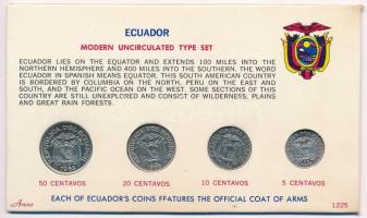 Ecuador 1946-1966. 5c-50c (4xklf) forgalmi szett T:1  Ecuador 1946-1966 5 Centavos - 50 Centavos (4xdiff) coin set C:UNC