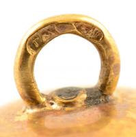 Arany(Au) 14K mandzsettagomb pár, jelzett, hiányos berakással, bruttó: 7,6 g