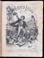 1888 A Bolond Istók szatirikus lap teljes XI. évfolyama korabeli félvászon kötésben
