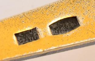 Aranyozott ezüst(Ag) zománcozott orosz kávéskanál, 2 db, jelzett, h: 11,6 cm, bruttó: 30,1 g