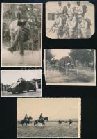 cca 1920-1940 Vegyes katonai fotó tétel: életképek, portrék, stb., közte Vickers tank is, egy részük hátulján feliratozva, különböző méretben