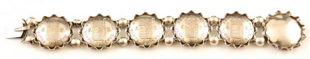 Ezüst(Ag) karkötő, jelzett, h: 16 cm, nettó: 29,2 g