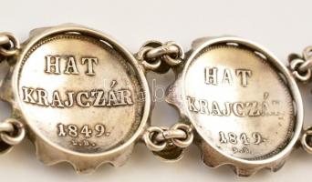 Ezüst(Ag) karkötő, jelzett, h: 16 cm, nettó: 29,2 g