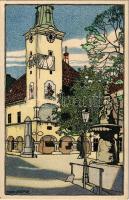 Wien, Gumpoldskirchen. Kilophot Wien Nr. A 106. Wiener Werkstätte style art postcard s: Franz Süsser