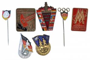 7db-os német kitűző és jelvény tétel, közte Buchenwald - 1958 T:1-,2 15pcs of german badges and pins, including Buchenwald - 1958 C:AU,XF