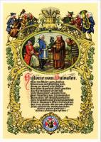 Historie vom Salvator. Paulaner Braeu München / German beer advertisement. Art Nouveau, floral