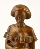 Szabó Iván (1913-1998): Hölgy legyezővel. Bronz, jelzett, alabástrom talapzaton, m: 29 cm