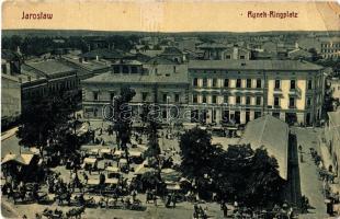 Jaroslaw, Jaruslau; Rynek / Ringplatz / square, market. W.L. Bp. 1059. nakladem S. Spiegel (fa)