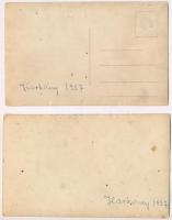 1937 Harkány, Lujzató-fürdő, strand, medence, csoportkép - 2 db fotó