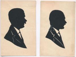 4 db RÉGI sziluettes művészlap / 4 pre-1945 silhouette art motive cards