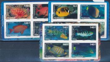 Fishes 3 stamp-booklet sheets, Halak 3 db bélyegfüzetlap