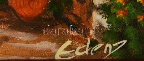 Edens jelzéssel: Mediterrán táj. Olaj, farost, keretben, 20×30 cm