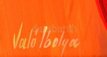 Való Ibolya (1958-): Virágcsendélet. Olaj, farost, jelzett, keretben,  25×20 cm