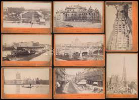 cca 1880 Ansichten von Wien 8 db vizitkártya méretű fotó / VIenna 8 photos 7x9 cm