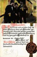 1908 Urkunde. Niems Postkarten-Verlag Serie 339. / Humorous beer postard with drunk men