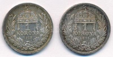 1915KB 1K Ag "Ferenc József" (2x) T:1- patina, ph. Adamo K5.1