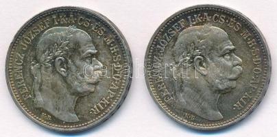 1915KB 1K Ag "Ferenc József" (2x) T:1- patina Adamo K5.1