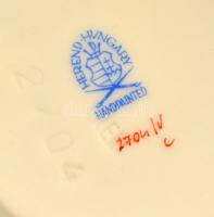 Herendi Viktória mintás teás csésze és alj, kézzel festett, jelzett, apró kopás nyomokkal