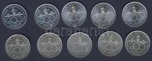 1992-94. 200Ft Ag "MNB" (5x), "Deák" (5x) T:BU,2