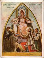A soltszentimrei templom főoltárképének tervezete / Hungarian scout art postcard s: Márton Lajos (EB)