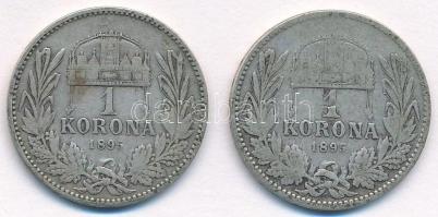 1895KB 1K Ag "Ferenc József" (2x) T:2-,3 Adamo K5