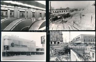 cca 1976 és 1989 közötti budapesti városképek, felszíni metróépítések különféle helyszíneken, 43 db fotó, 9×14 cm