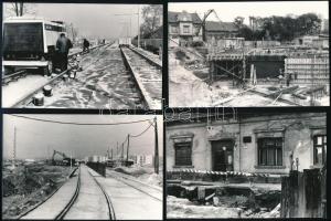 cca 1976 és 1989 közötti budapesti városképek, felszíni metróépítések különféle helyszíneken, 43 db ...
