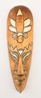 Afrikai fej, falidísz, festett fa, h: 32 cm