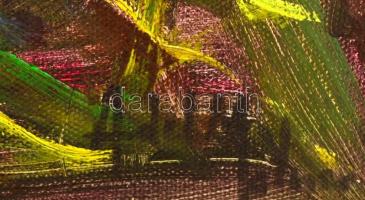 Molnár Adél (?-): Mediterrán kert. Olaj, vászon, jelzett, keretben, 90×60 cm