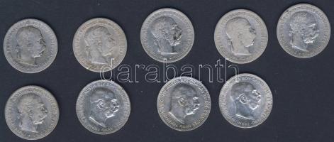 Ausztria 1894-1915. 1K Ag (9x) T:1/2,2,3,3/4