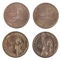 Amerikai Egyesült Államok 2000. 1$ (2x) "Sacagawea" + 2008P 1$ "John Quincy Adams&quo...